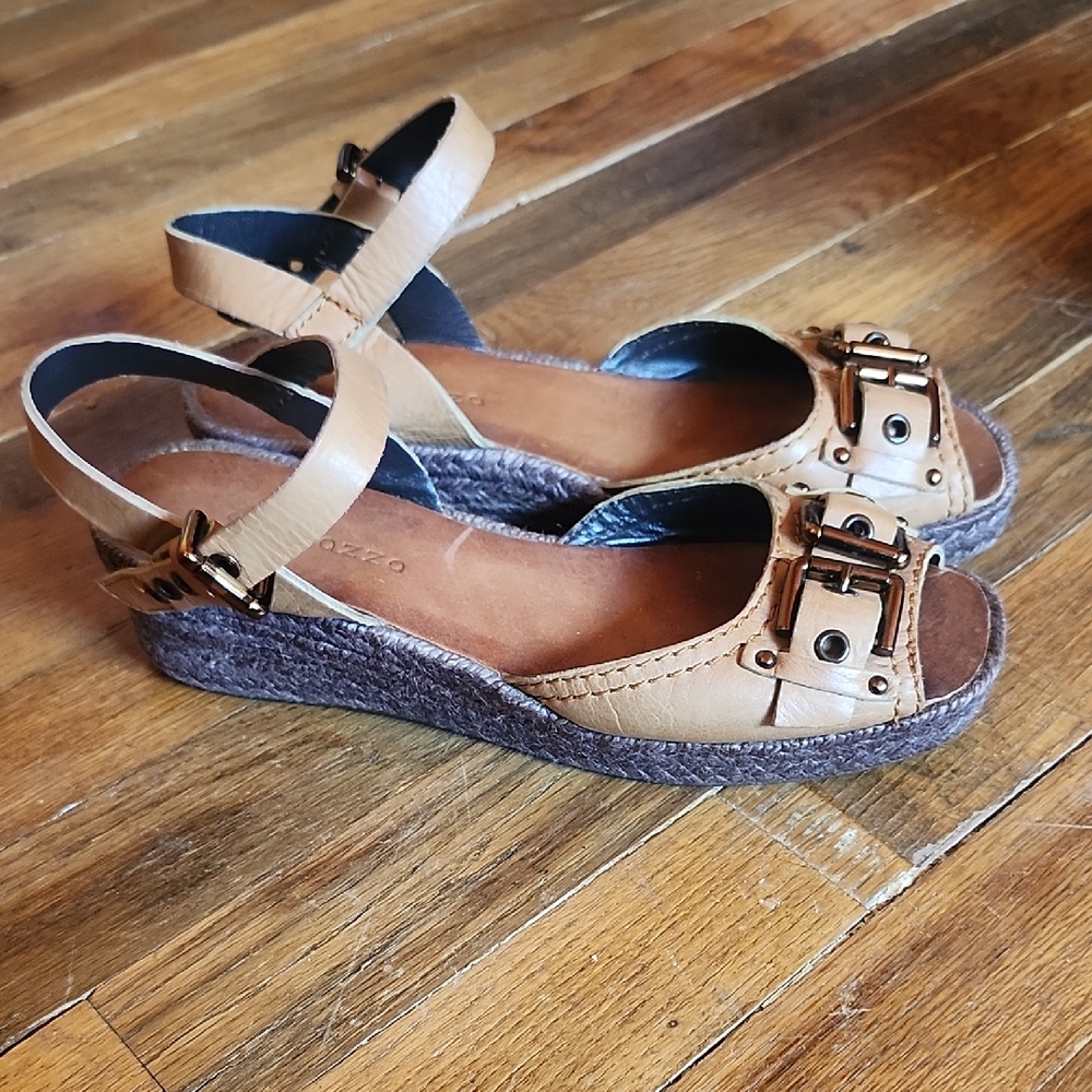 Apepazza Goat Leather Wedge Sandals 8